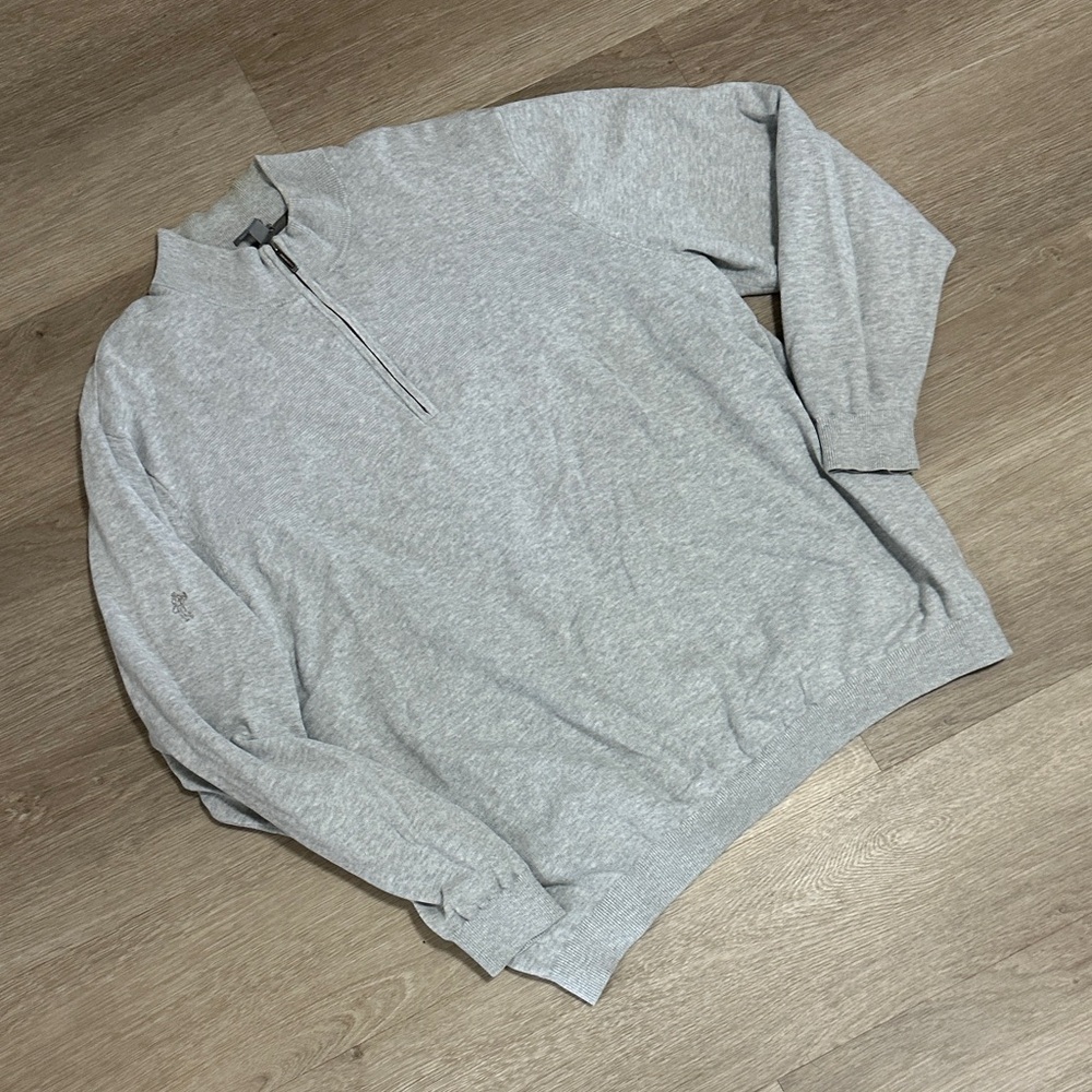 Ashworth Men's Light Gray Zip-Up Sweater